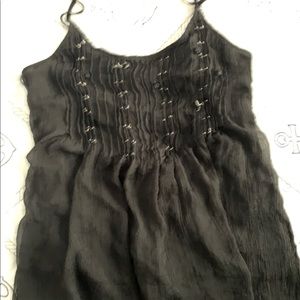 Spaghetti strap black decorated shirt